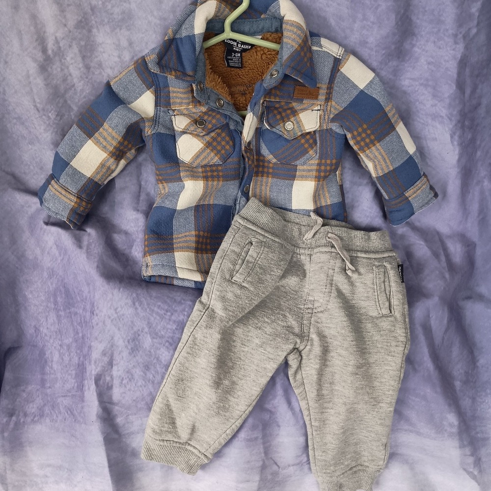 Eddie Bauer Kids Plaid Flannel Jacket and Pants Set